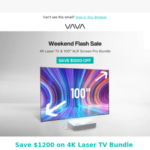 Last Chance: Save $1200 on 4K Laser TV Bundle