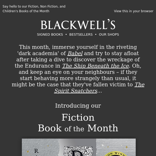 Introducing Blackwell's Books of the Month