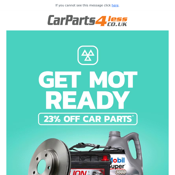 Prepare Your For Your MOT With 23% Off Car Parts