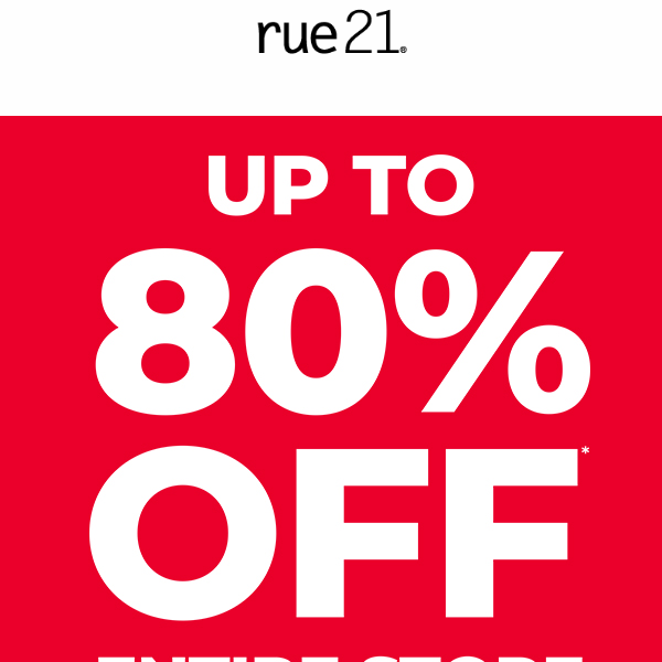 take up to 80% OFF styles selling fast!