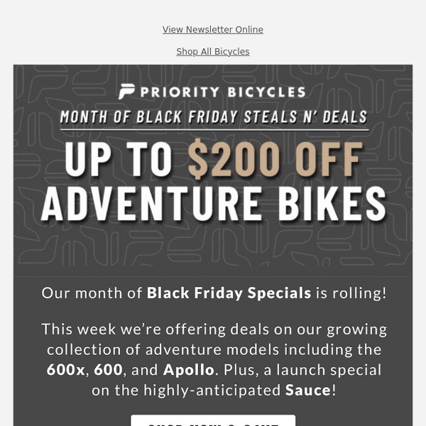 Last Call: Up to $200-Off Adventure Bikes 🚲