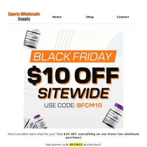 Save $10 OFF Sitewide!