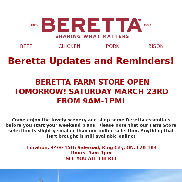 🚜👩‍🌾Beretta Updates and Reminders!🥩🍗