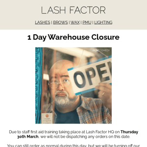 IMPORTANT: Upcoming Warehouse Closure ⚠️