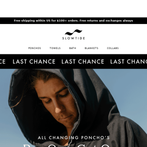 Last Day! Buy 1, Get 1 50% Changing Ponchos