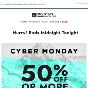 Hurry Ends Midnight! Cyber Monday 50% + 10% Off