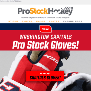 New Capitals Pro Stock Gloves – Hurry, Limited Stock!