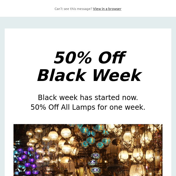 50% Off Black Week