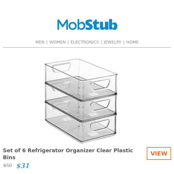 Set of 6 Refrigerator Organizer Clear Plastic Bins - ONLY $31!