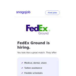 FedEx Ground is hiring