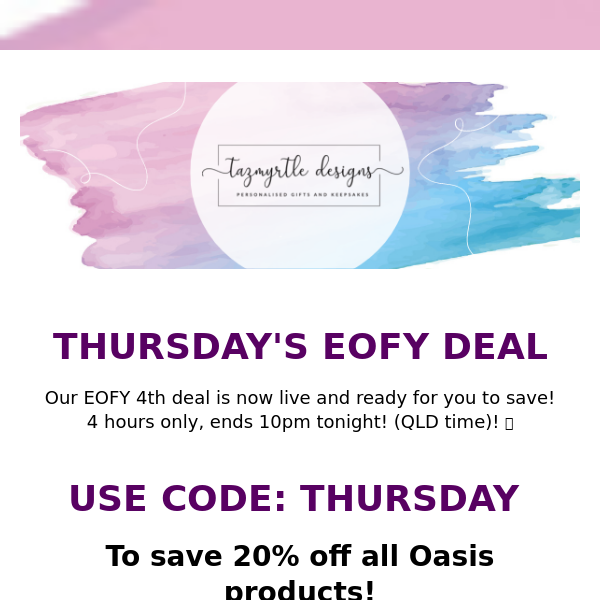 WOOHOO Thursday's EOFY Deal is live!