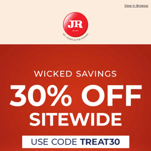 You're getting a treat 🎃 30% off your order!