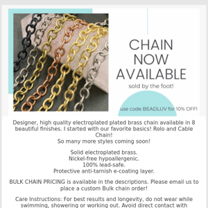New Chains Now Available!