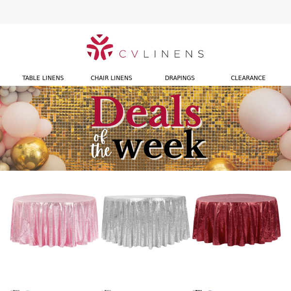 Hey CV Linens, don't miss out this week's sale!! 💝 - CV Linens