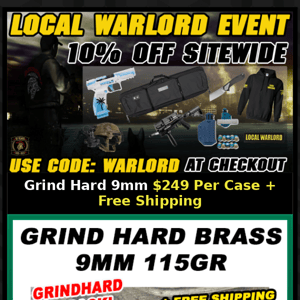 Grind hard 115gr 9mm 249 w/Free Shipping