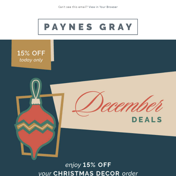 DECEMBER DEAL 🎅 15% off Holiday Decor