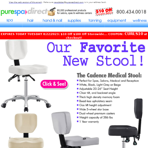 Pure Spa Direct! ENDS TODAY 8/22: $10 Off Storewide Coupon - ALSO, Cadence... Embrace the Comfort!