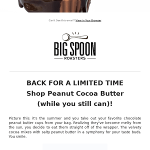 Just dropped! Limited Batch Peanut Cocoa