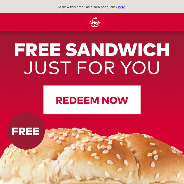 Arby's, your free sandwich is outta here.
