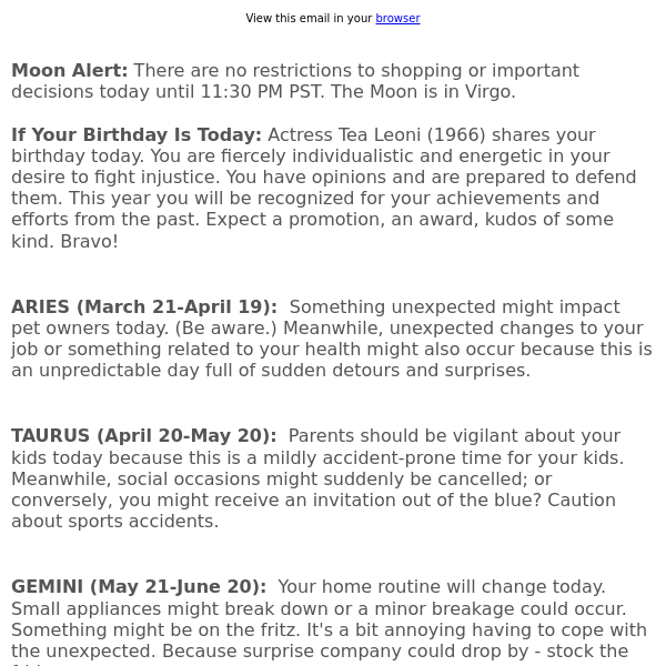 Your horoscope for February 25