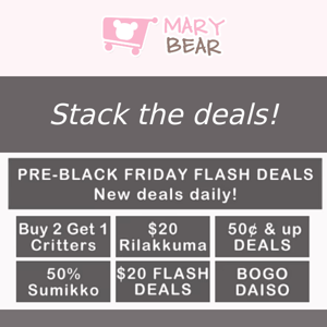 ✨Today's Deal: Choose your Free Critter!! ✨$20 Rilakkuma + New Arrivals!