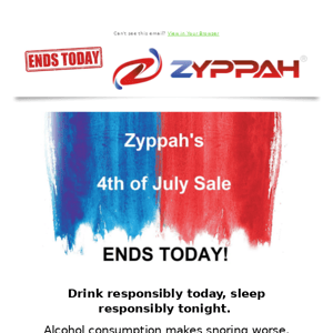 Hurry, sale ends today! Get your Zyppah for only $99.95 w/ Free Shipping.