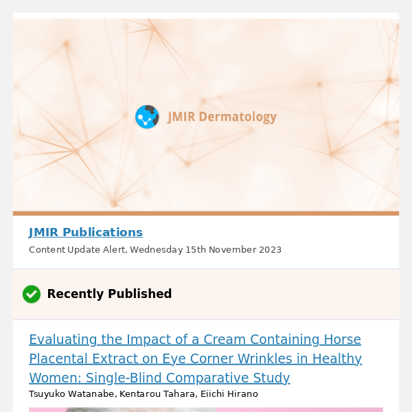[JDerm] Evaluating the Impact of a Cream Containing Horse Placental Extract on Eye Corner Wrinkles in Healthy Women: Single-Blind Comparative Study