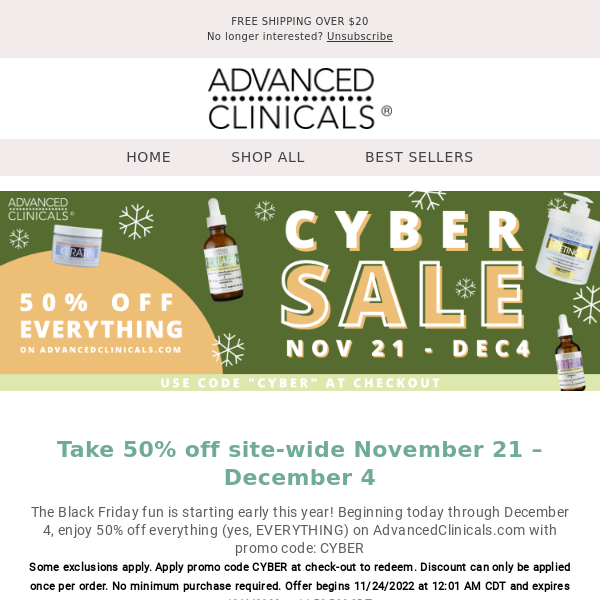 Shop 50% off EVERYTHING on Advancedclinicals.com