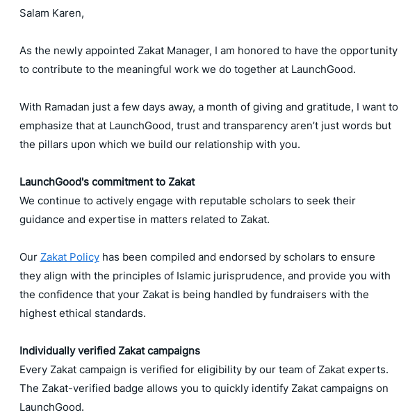 Ensuring trust and transparency with Zakat ✅