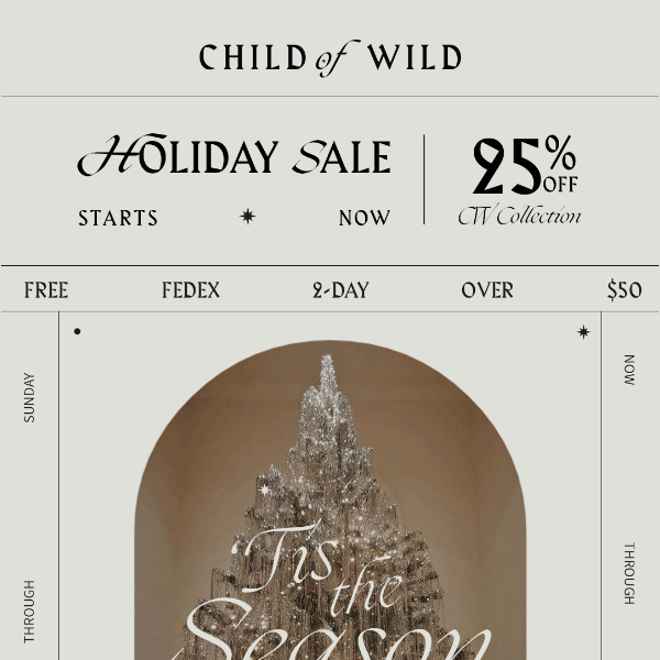 .:. HOLIDAY GIFTING .:. 25% off CW Collection / Free FedEx 2Day