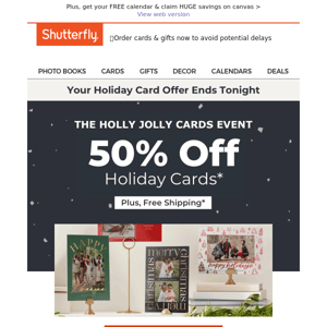 Ship, ship, hooray! Get 50% OFF holiday cards with FREE shipping