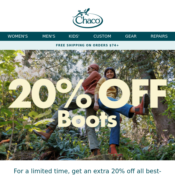 20% Off All Boots
