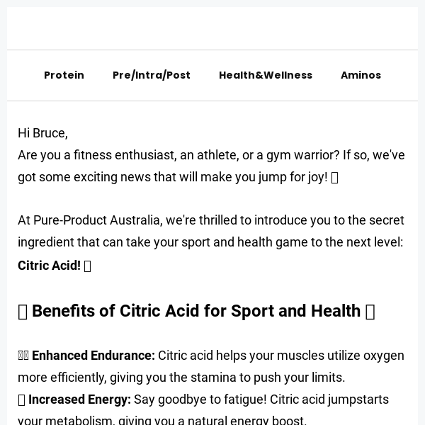 🏋️‍♀️ Boost Your Performance with Citric Acid! Get 30% OFF Now! 🏋️‍♂️