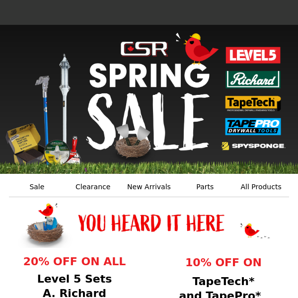 Spring Savings - Up to 20% off Level 5, A Richard & More. 🐦