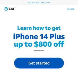 Get iPhone 14 Plus with the best deal from AT&T