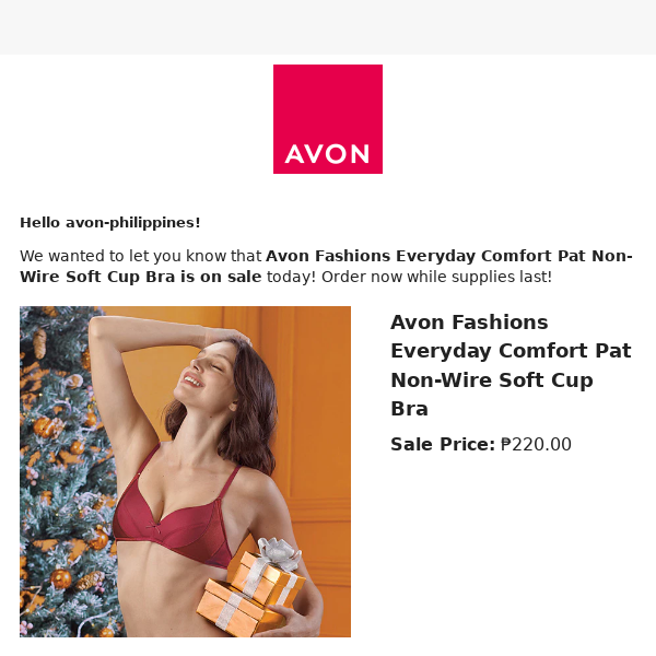 Avon Fashions Everyday Comfort Pat Non-Wire Soft Cup Bra is on sale today!  🎉 - Avon Philippines
