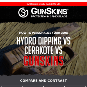 How to Personalize Your Gun: Hydro Dipping vs Cerakote vs GunSkins