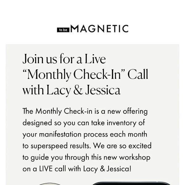 📱 LIVE Monthly Checkin with Lacy & Jessica: Join us 11/8 at 5pm PST