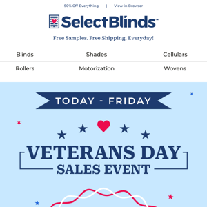 Veterans Day Sale Continues All This Week!