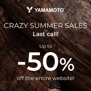 Yamamoto Nutrition only 24h left until CRAZY SUMMER SALES end!