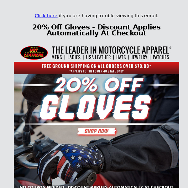 🚨 20% Off Gloves Today!