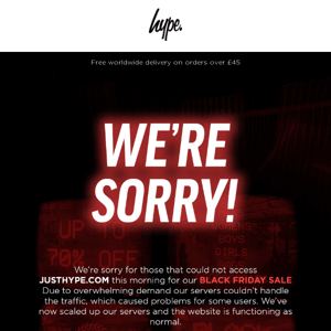 We're Sorry!