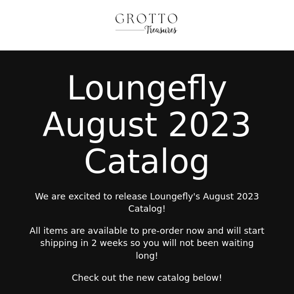 Loungefly's August Catalog is now available for Pre-order plus our new Exclusive!
