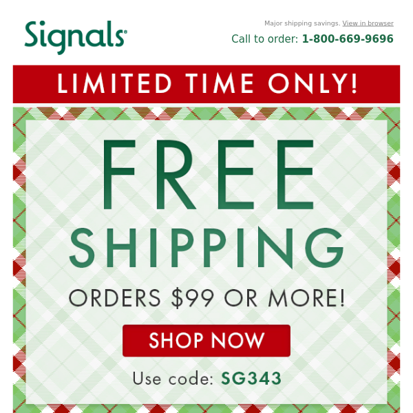 For You: Free Shipping Coupon Inside - Signals
