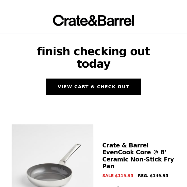 Crate & Barrel EvenCook Core 8 and 10 Ceramic Non-Stick Fry Pan