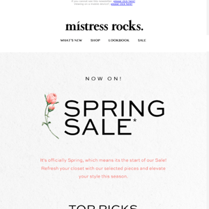 It’s on! Spring Sale has started