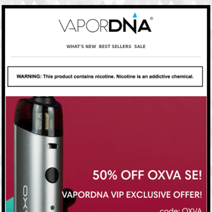 VIP offer ends soon! 50% OFF OXVA Origin SE 40W Pod Mod!