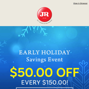 Get on top of your holiday shopping and save $50