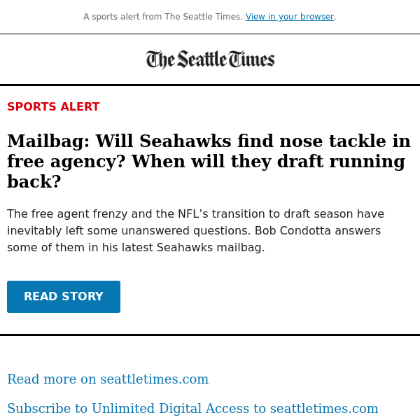 Mailbag: Will Seahawks find nose tackle in free agency?