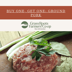 Buy one, get one FREE on ground pork!